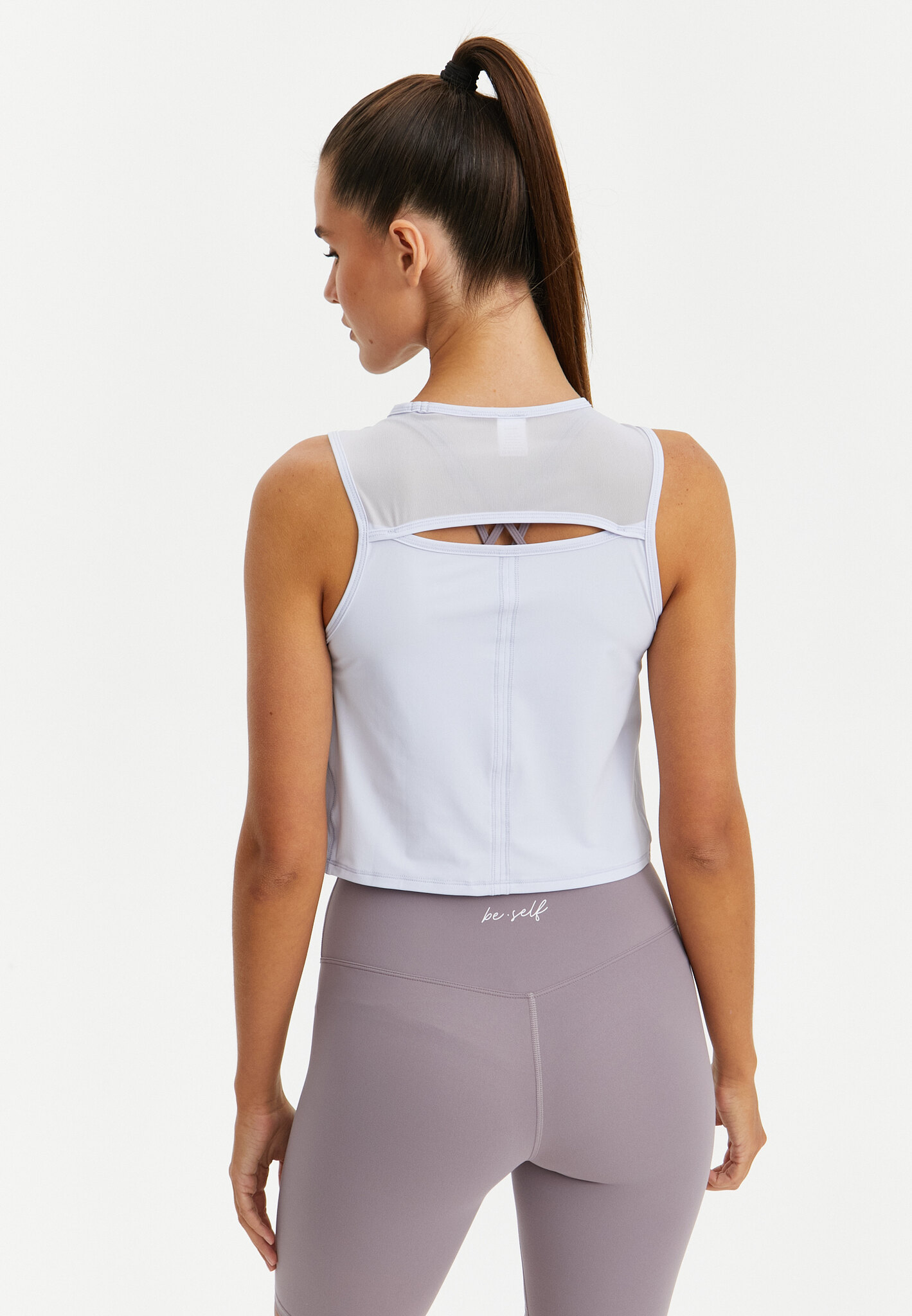 Укороченная майка с сеткой ACTIVE небесно-голубая