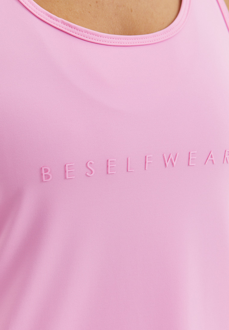 Удлиненная майка SATIN BASE розовая