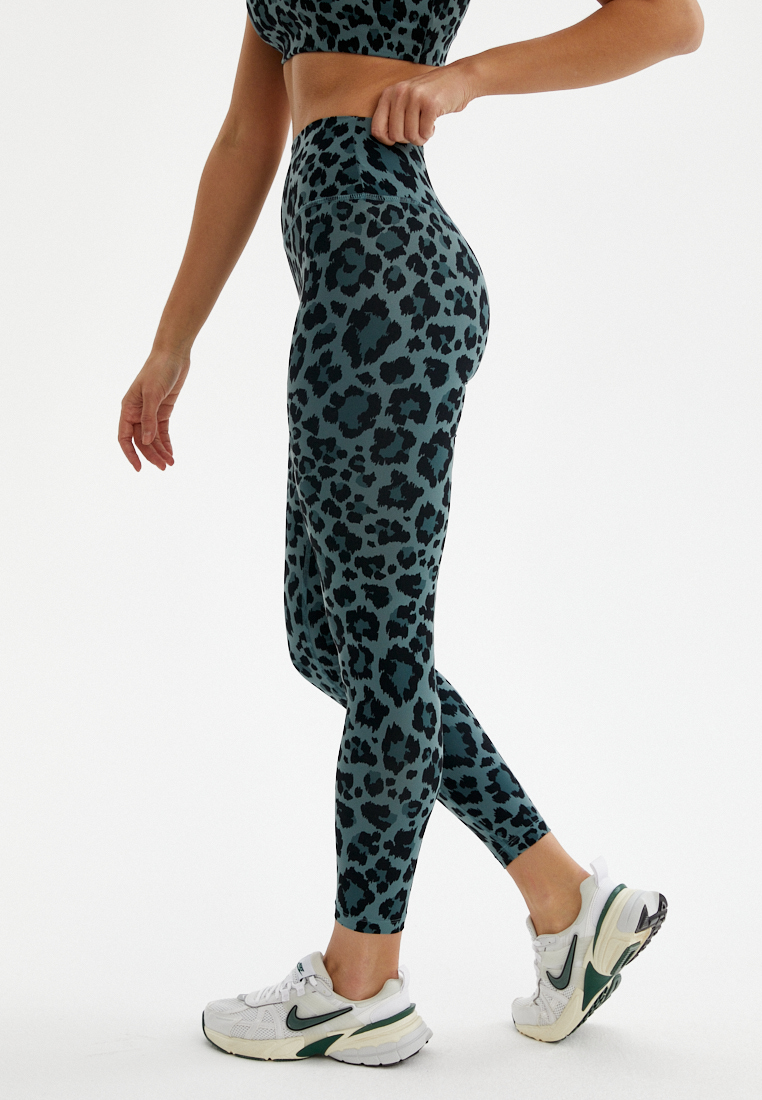 Лосины FAUNA пыльно-зеленый леопард