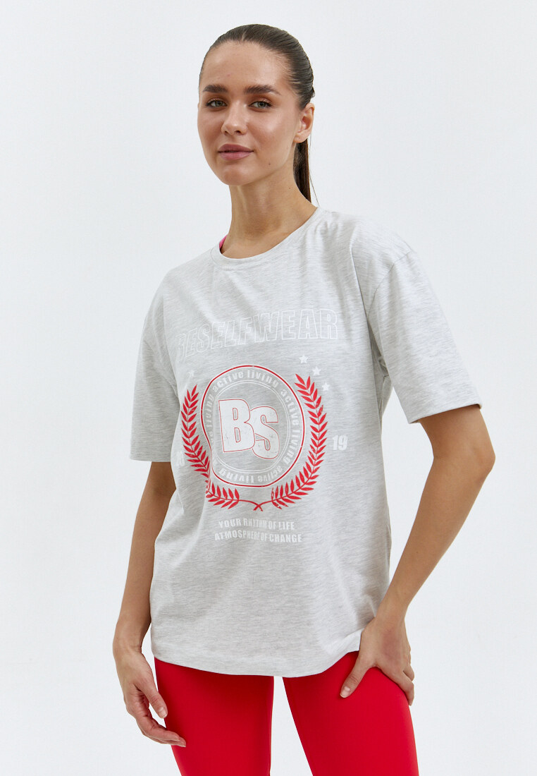Футболка BSWR серая с принтом