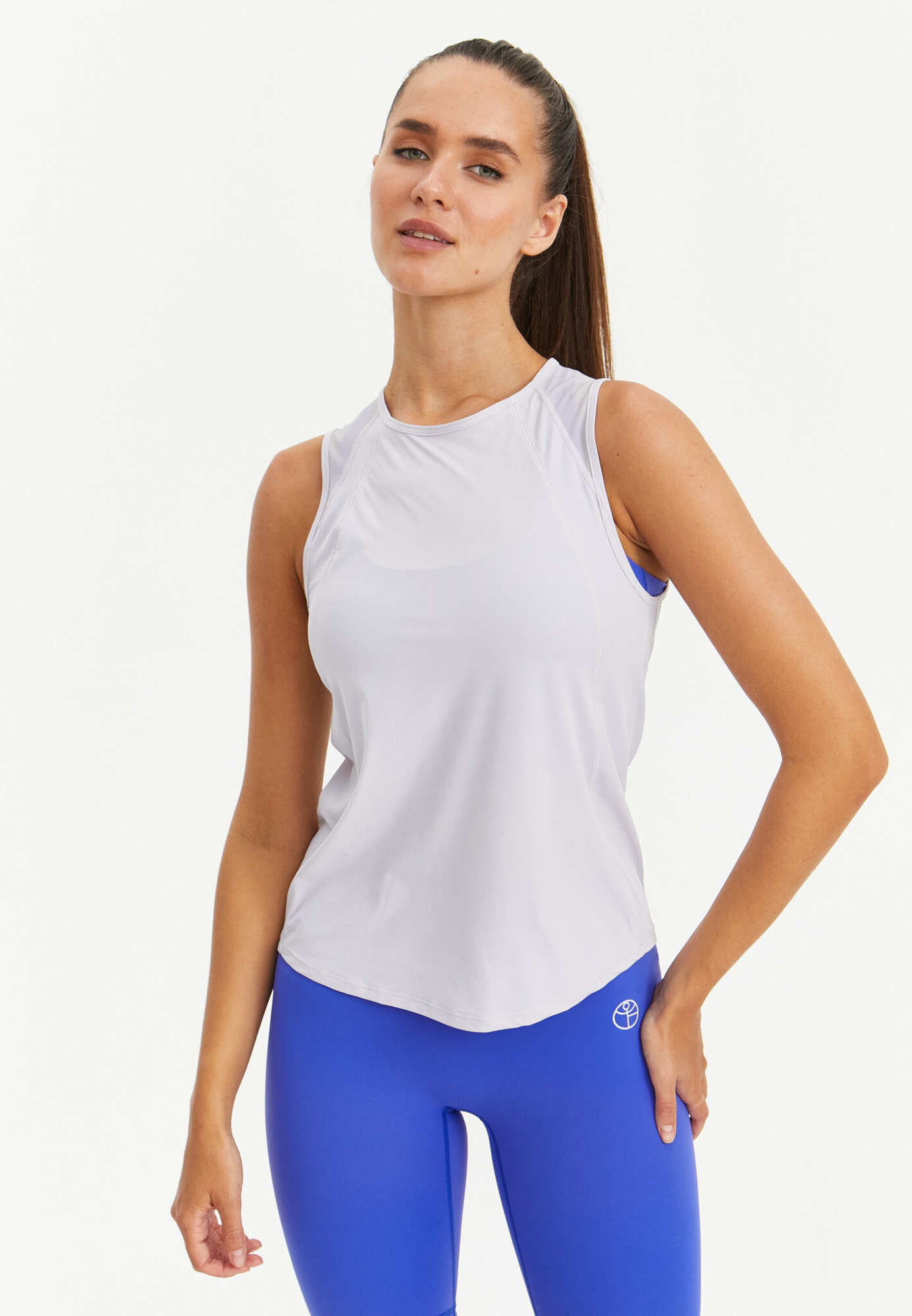 Удлиненная майка с сеткой ACTIVE лавандовая