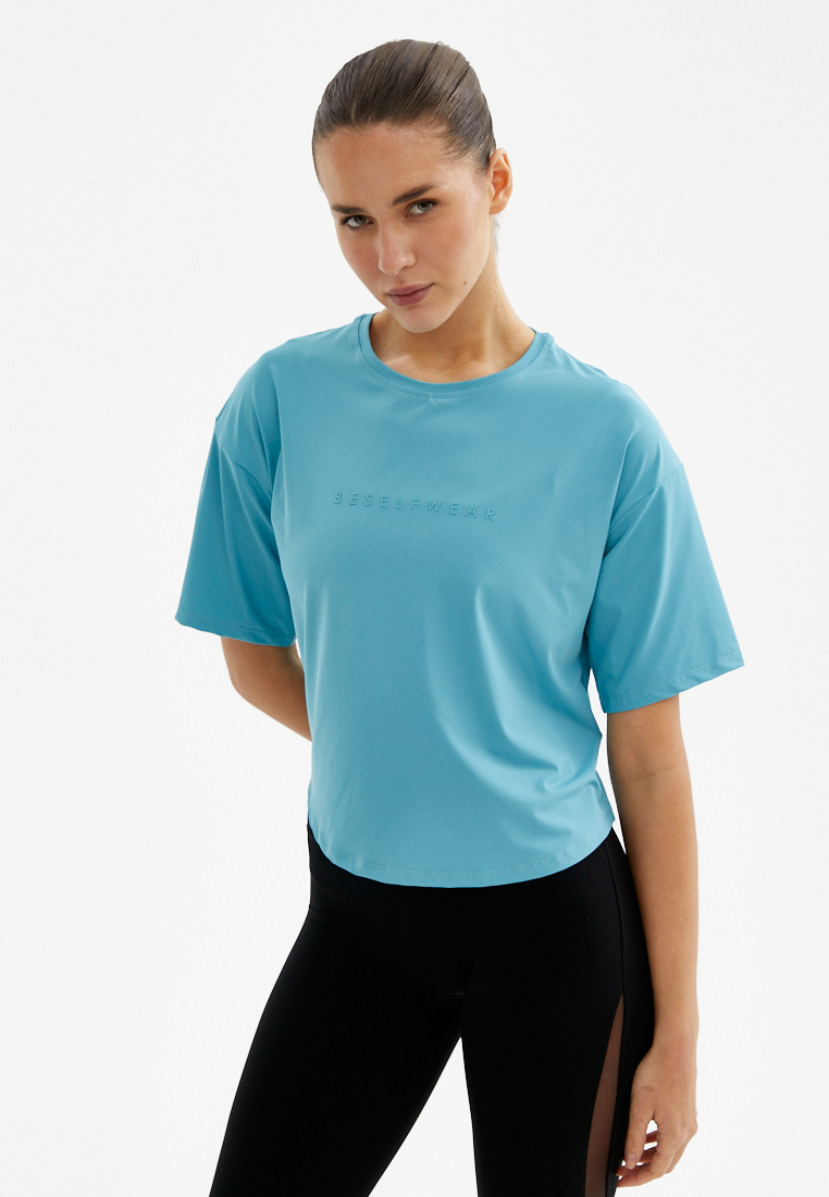 Футболка SATIN BASE пыльно-бирюзовая