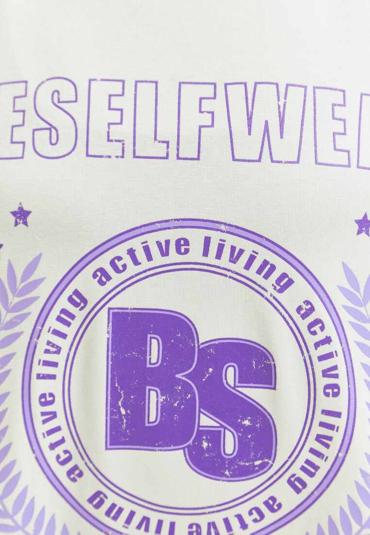 Футболка BSWR экрю с принтом