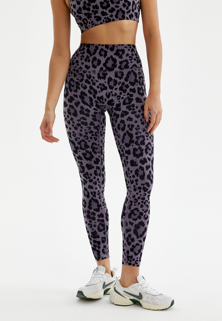 Лосины FAUNA пыльно-сиреневый леопард