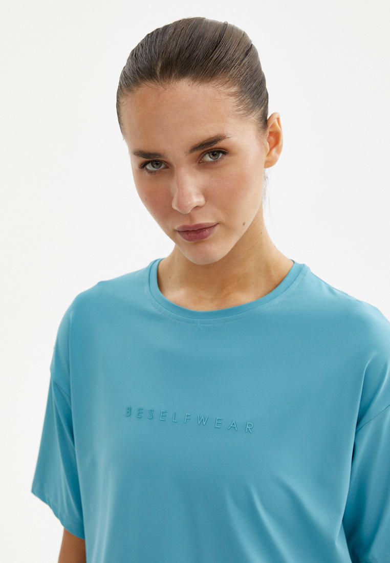 Футболка SATIN BASE пыльно-бирюзовая