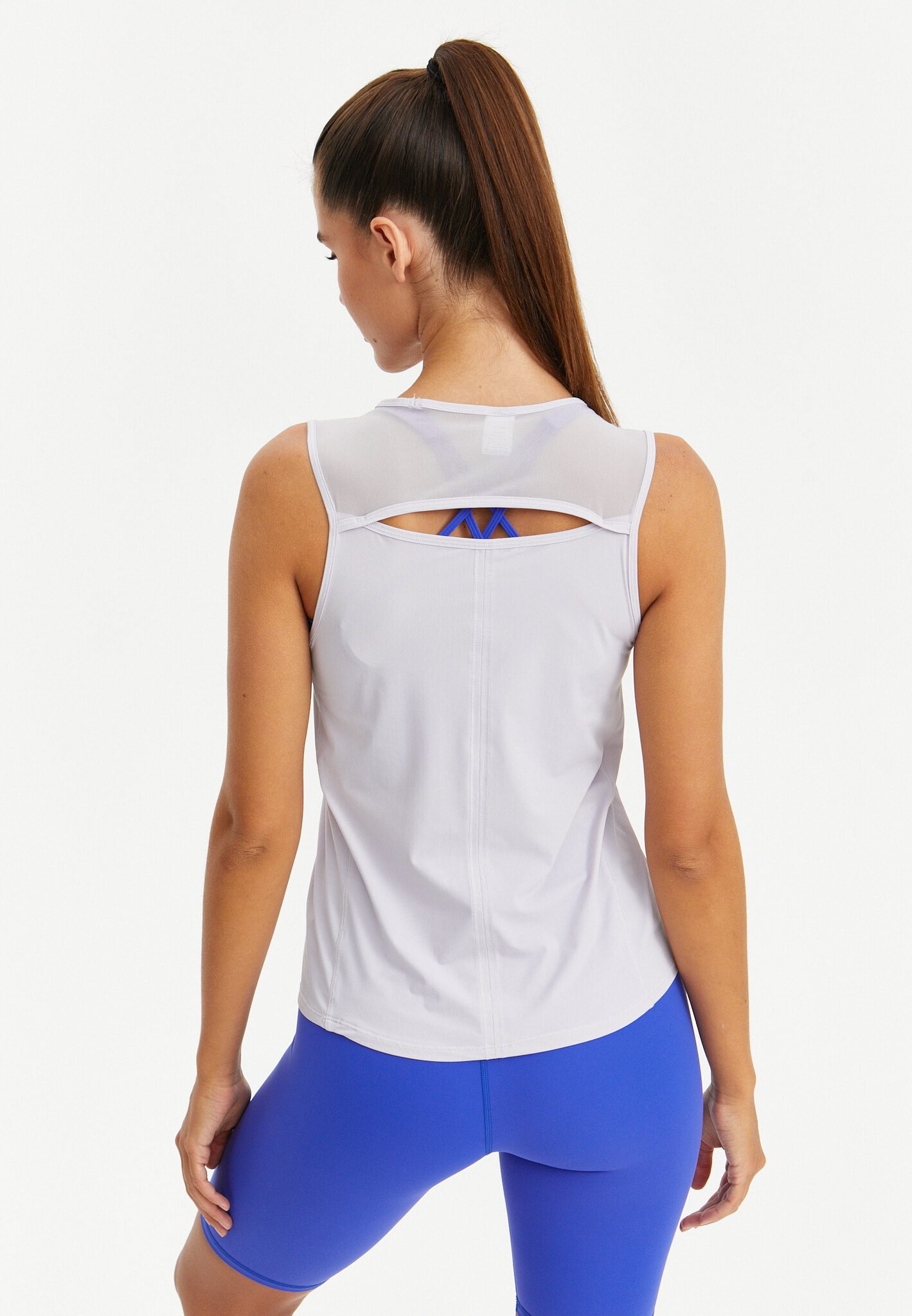 Удлиненная майка с сеткой ACTIVE лавандовая