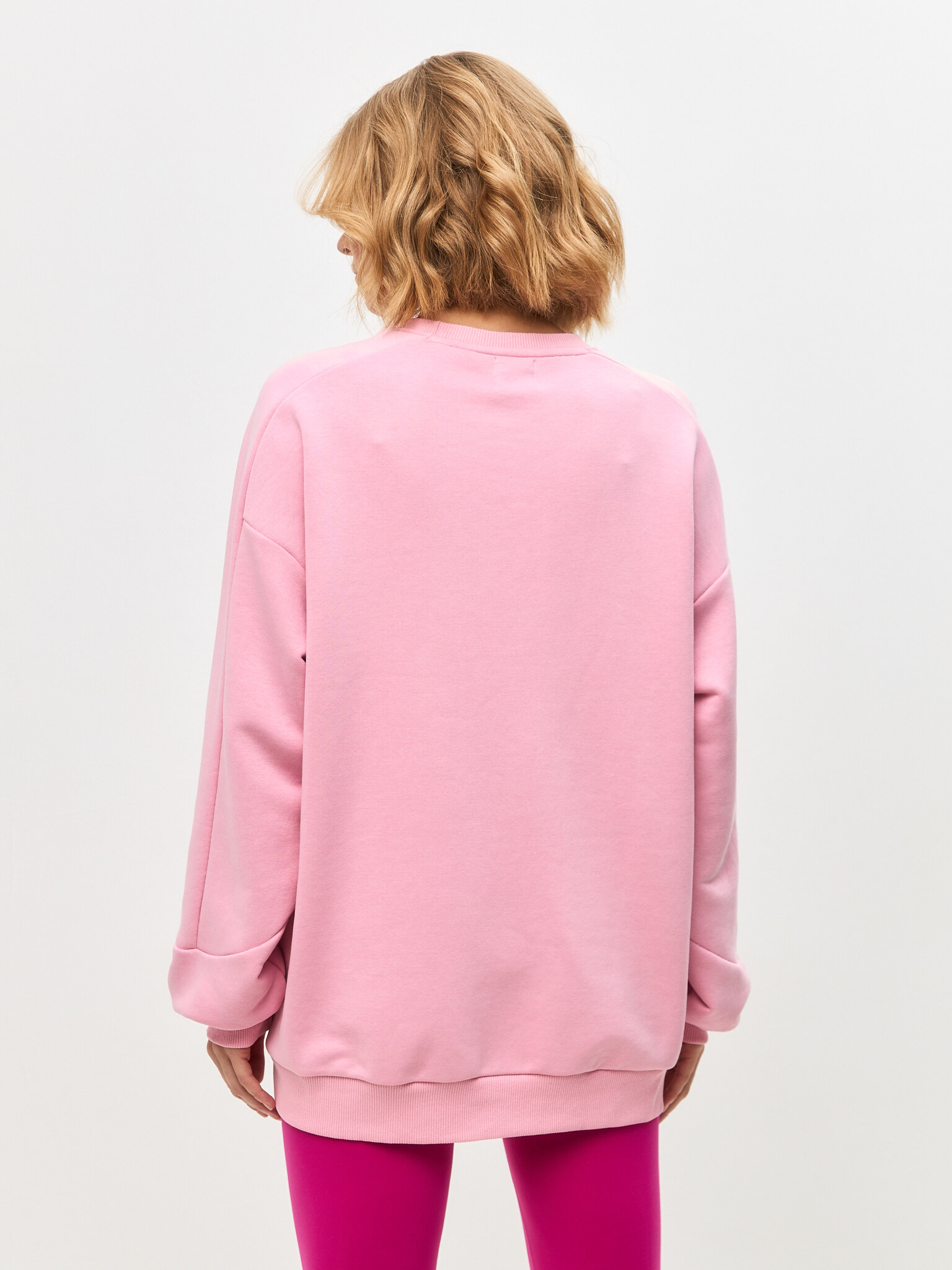 Свитшот розовый с принтом BSWR