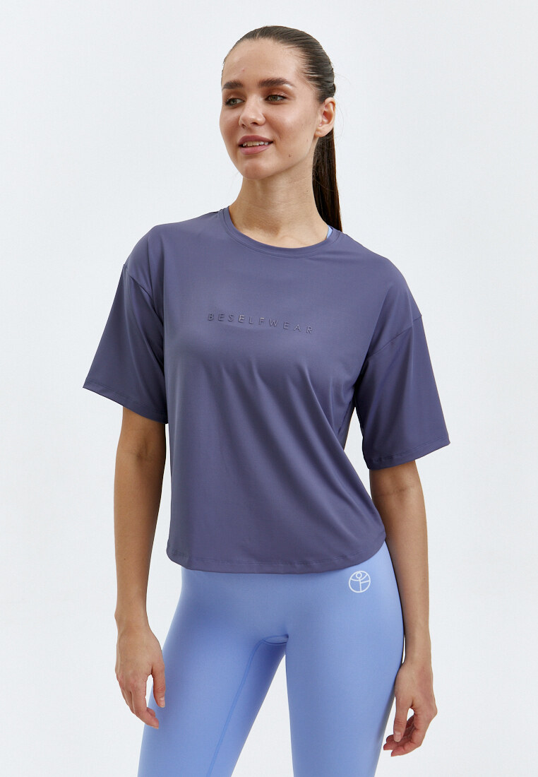 Футболка SATIN BASE серо-фиолетовая