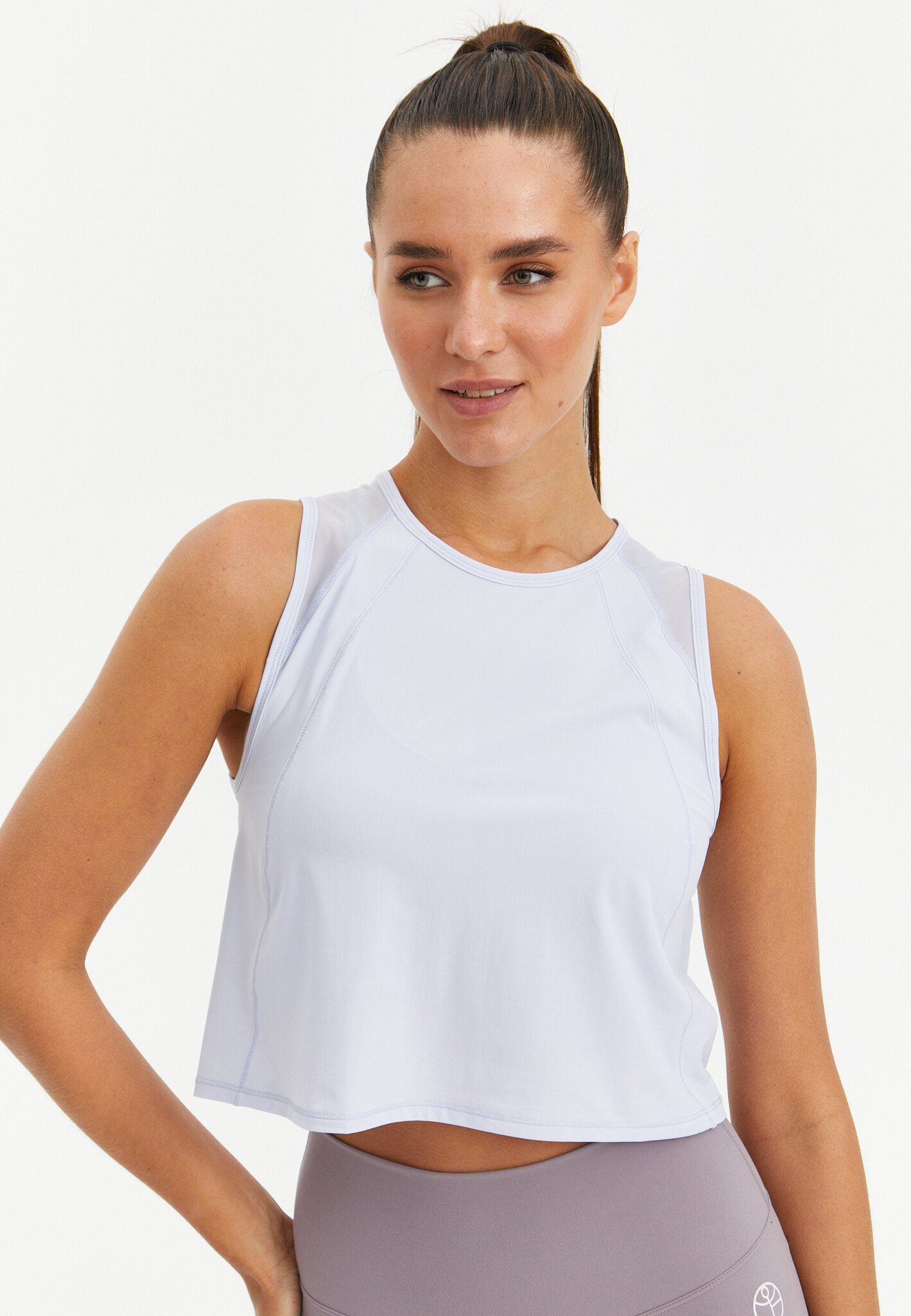 Укороченная майка с сеткой ACTIVE небесно-голубая