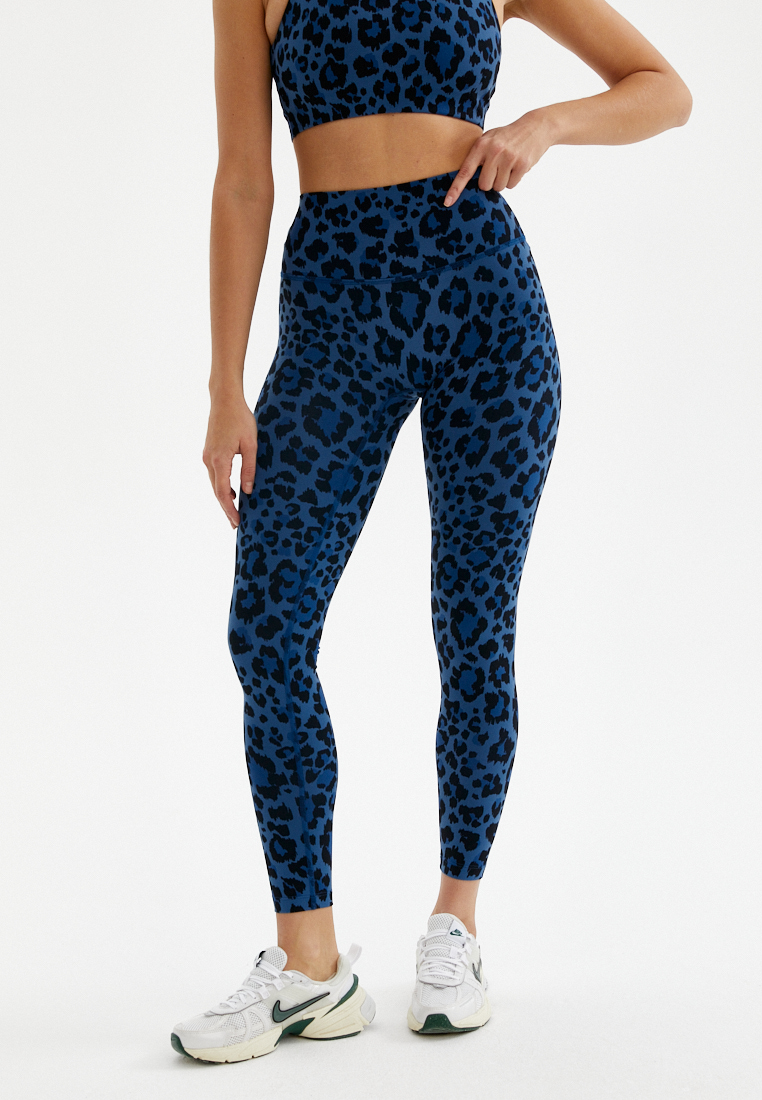 Лосины FAUNA пыльно-синий леопард