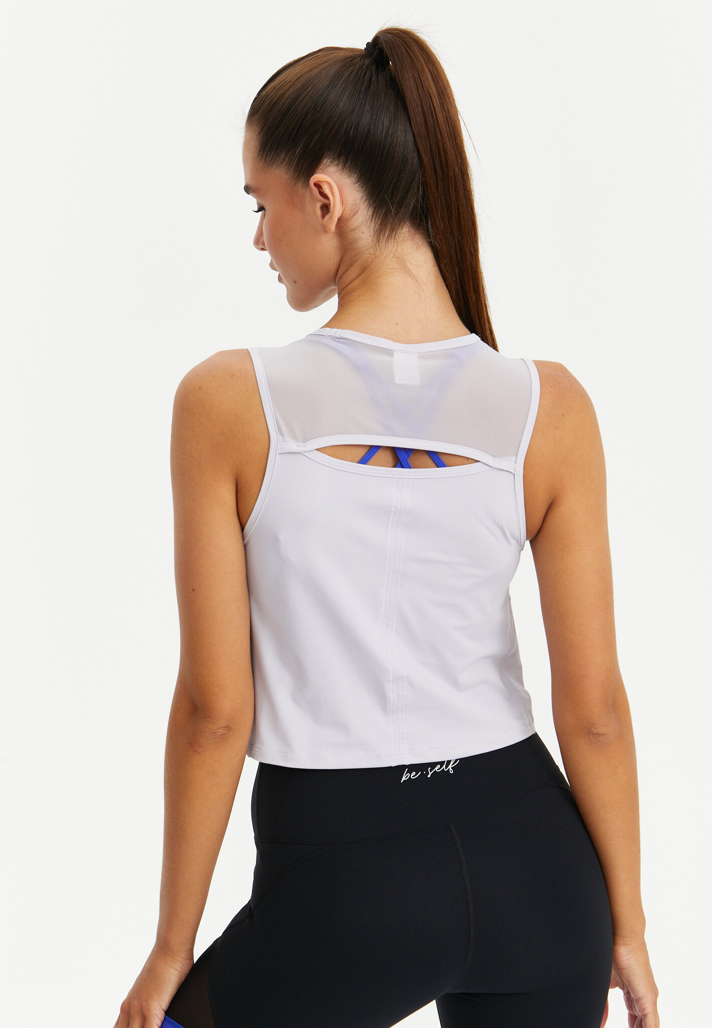 Укороченная майка с сеткой ACTIVE лавандовая