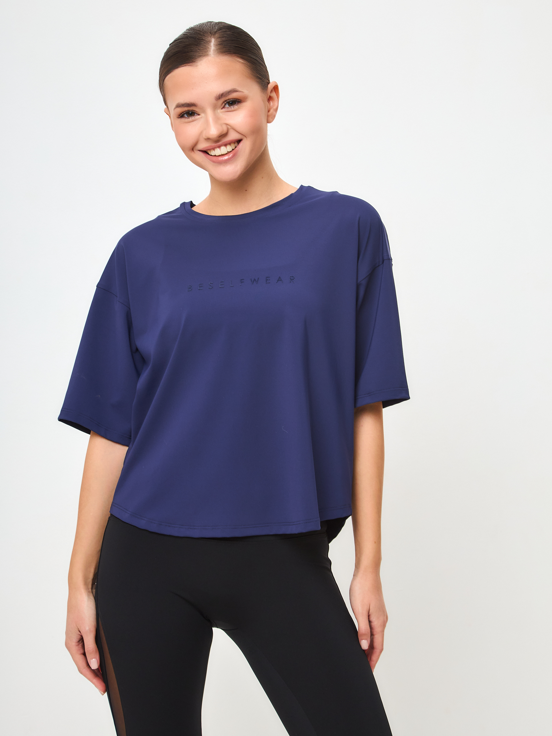 Футболка SATIN BASE темно-синяя