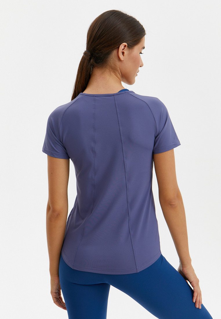 Удлиненная футболка SATIN BASE фиолетово-серая