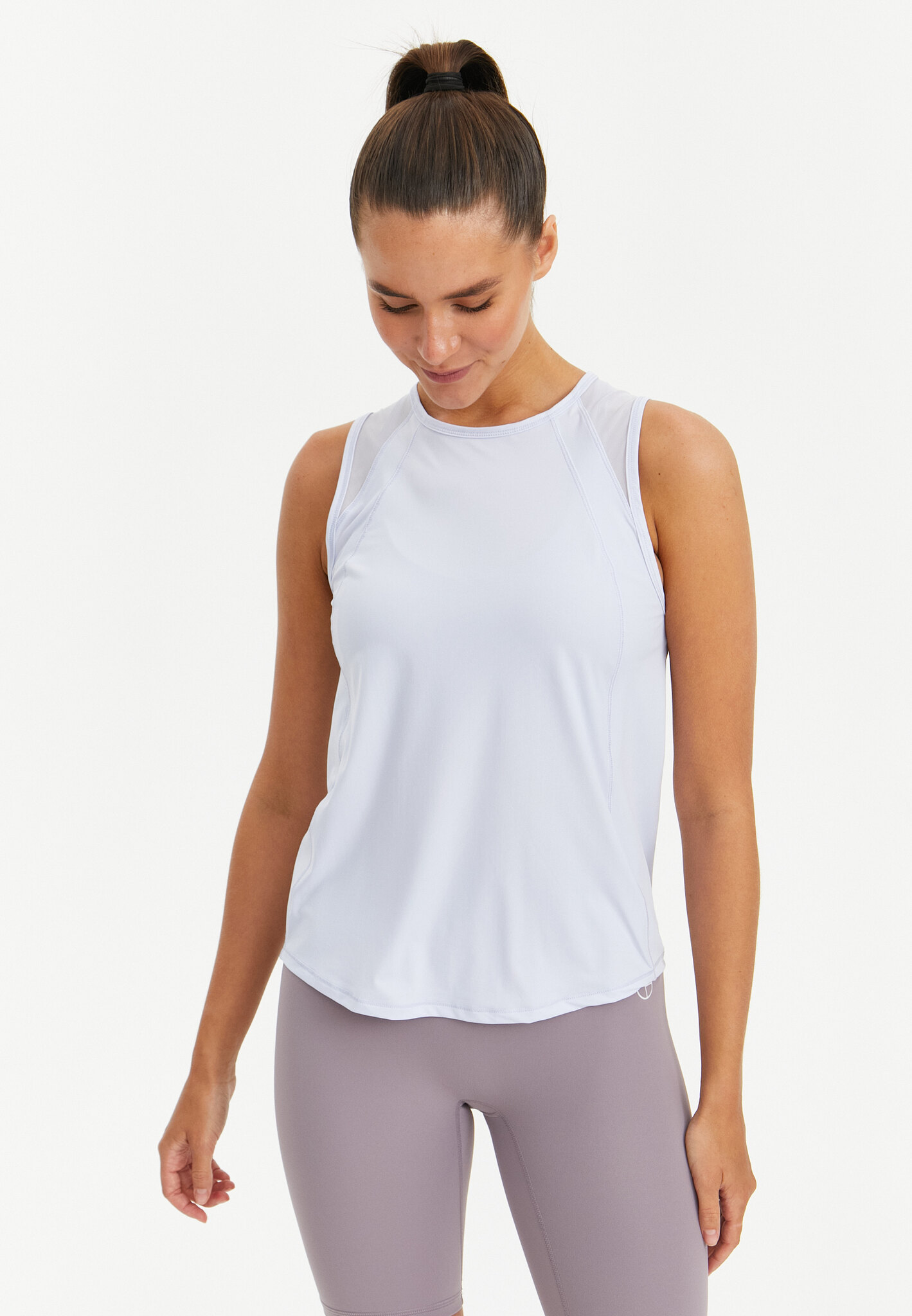 Удлиненная майка с сеткой ACTIVE небесно-голубая