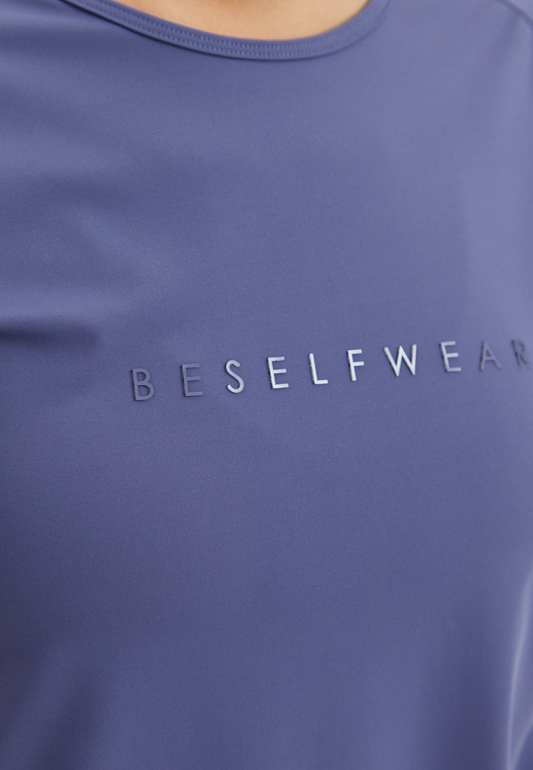 Удлиненная футболка SATIN BASE фиолетово-серая