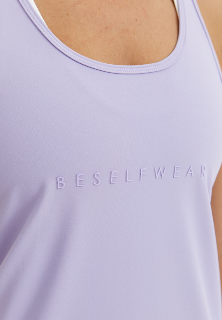 Удлиненная майка SATIN BASE лавандовая