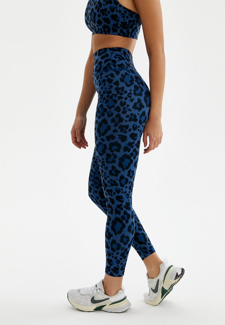 Лосины FAUNA пыльно-синий леопард