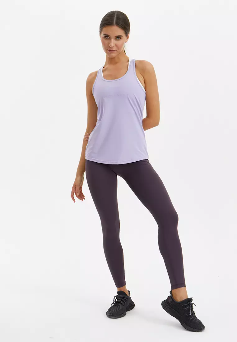 Удлиненная майка SATIN BASE лавандовая