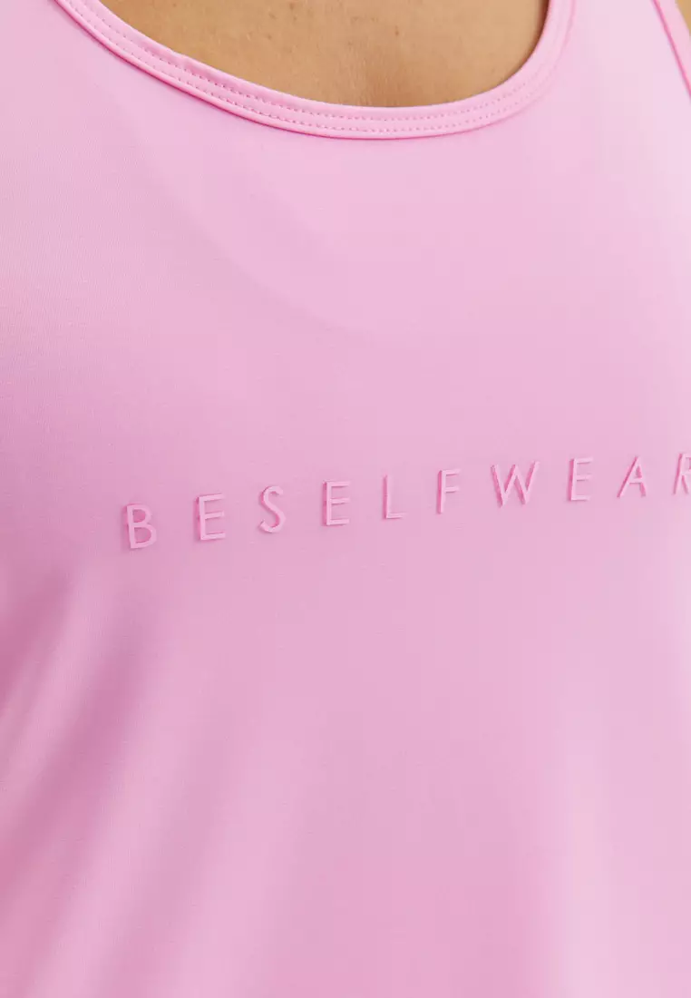 Удлиненная майка SATIN BASE розовая