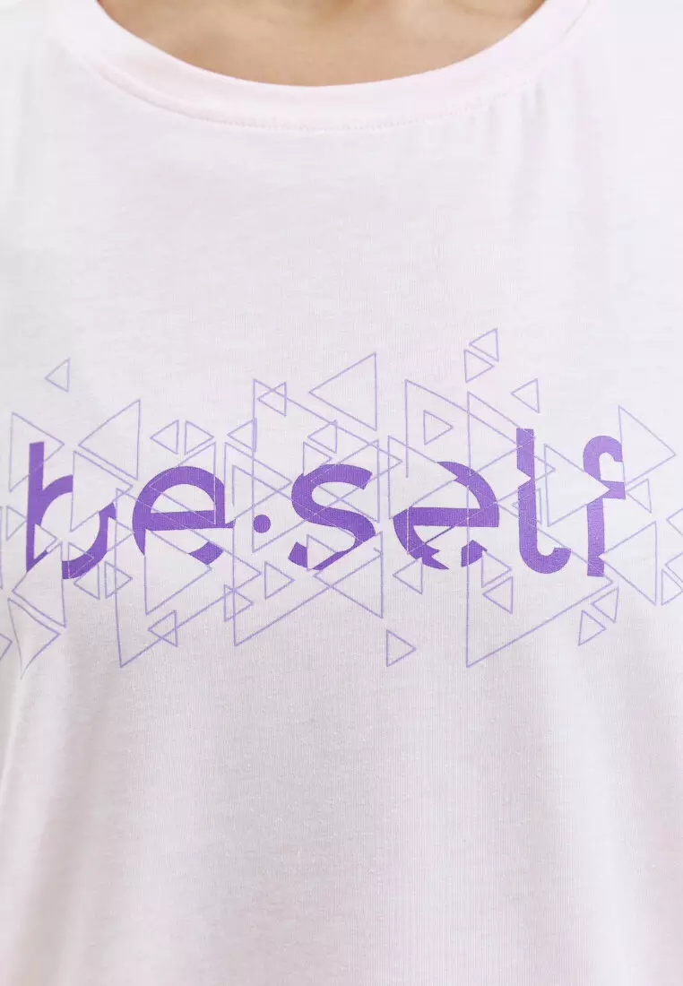 Футболка с геометрическим принтом BeSelf розовая