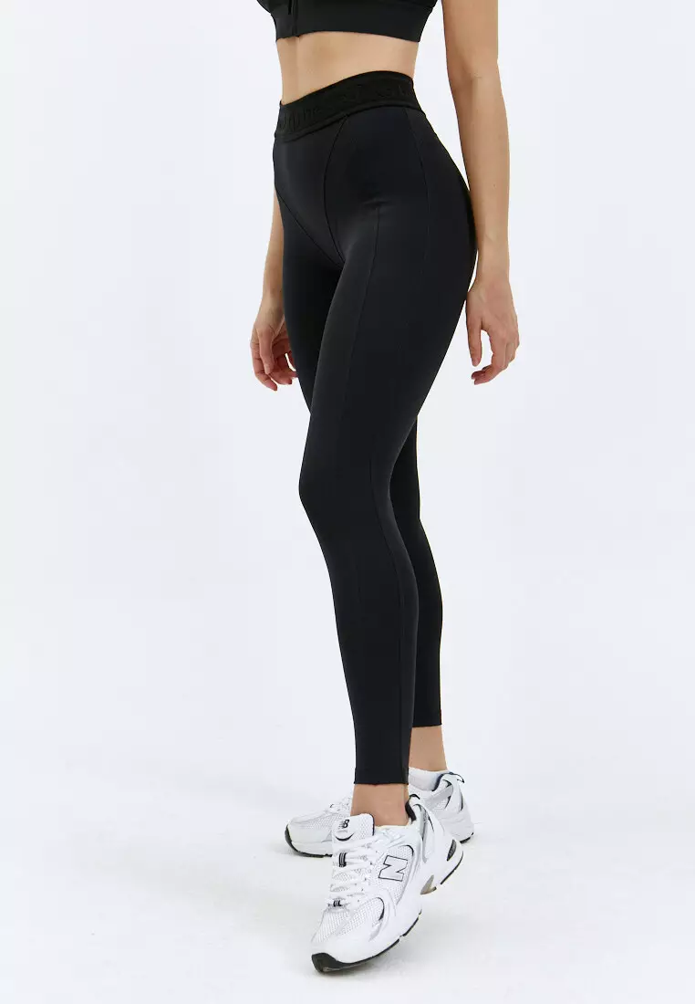 Лосины POWER черные с брендированной резинкой