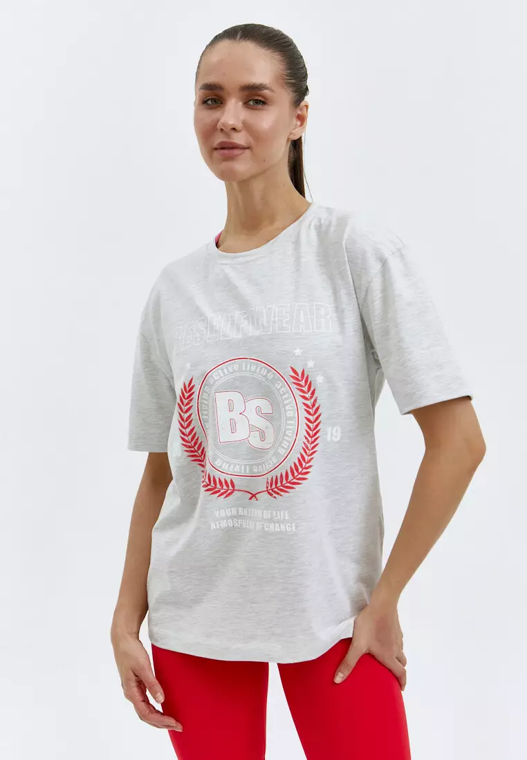 Футболка BSWR серая с принтом