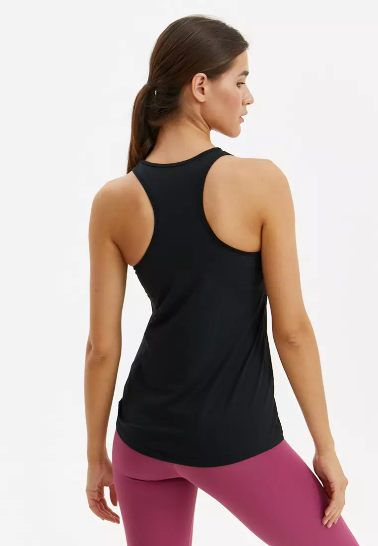 Удлиненная майка SATIN BASE черная