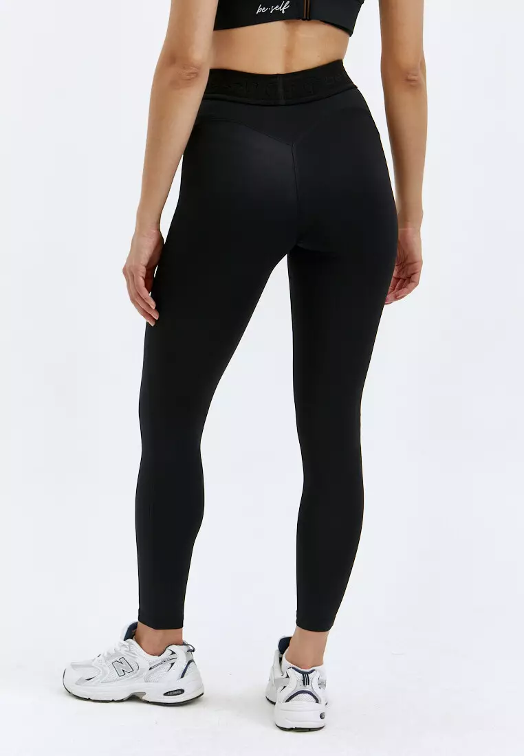 Лосины POWER черные с брендированной резинкой