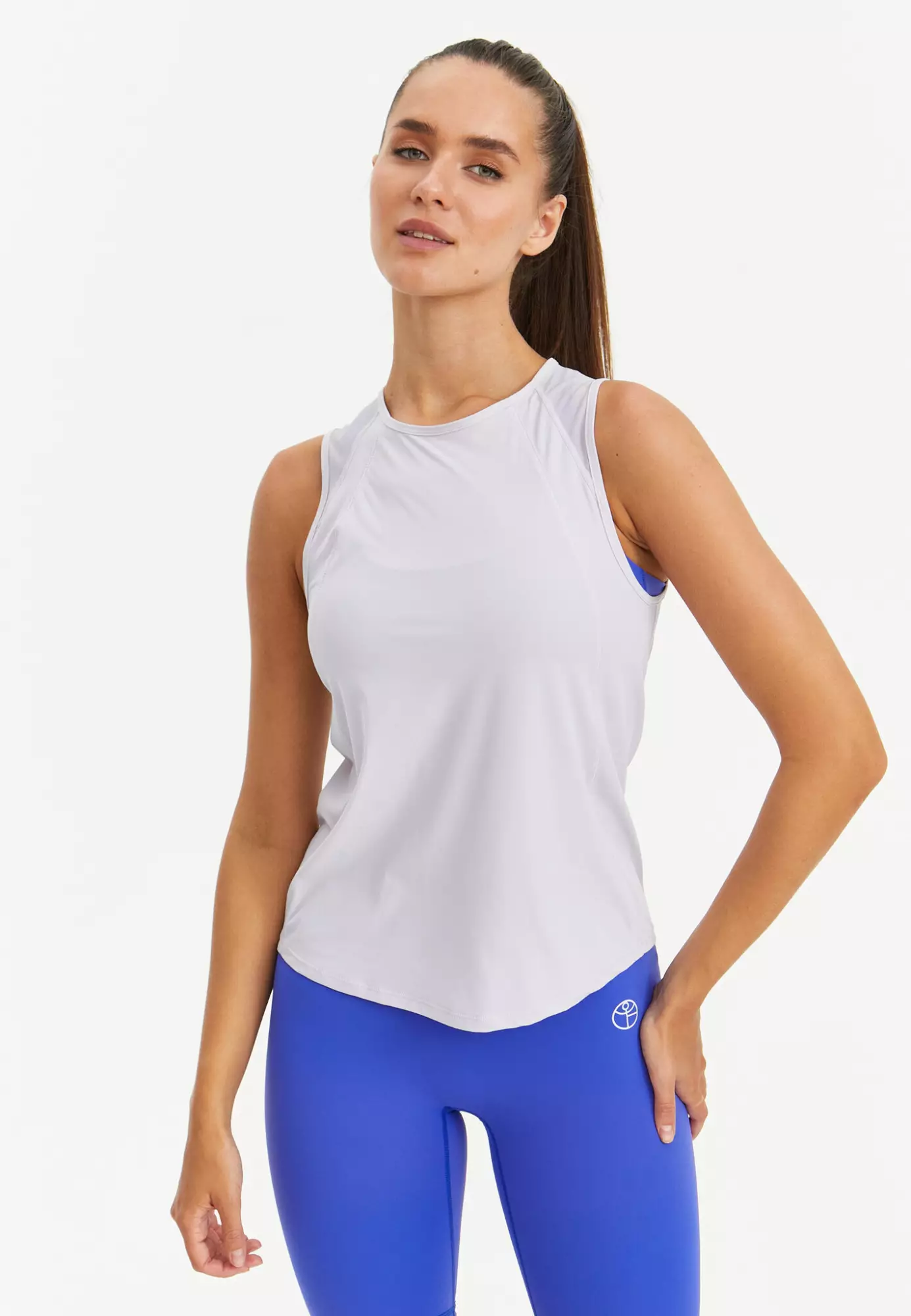 Удлиненная майка с сеткой ACTIVE лавандовая