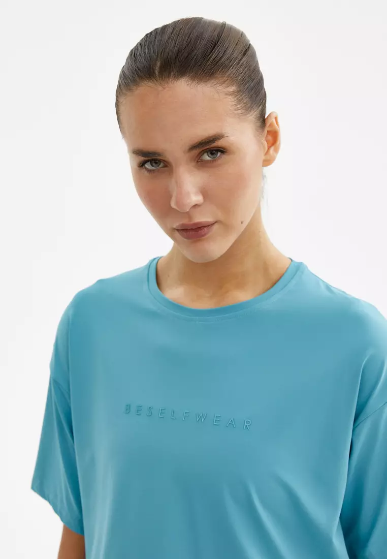 Футболка SATIN BASE пыльно-бирюзовая