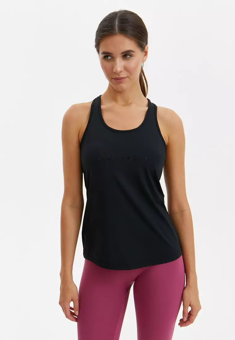 Удлиненная майка SATIN BASE черная