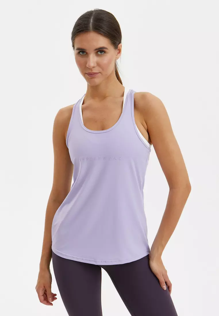 Удлиненная майка SATIN BASE лавандовая