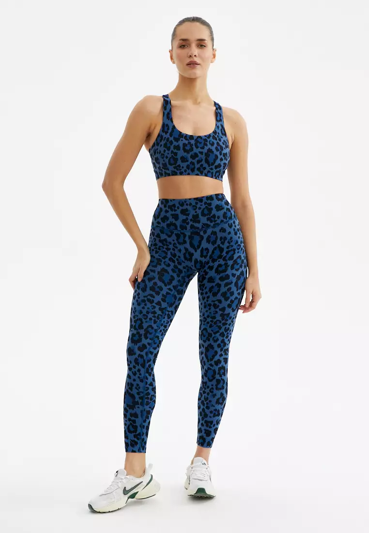 Топ-бра FAUNA пыльно-синий леопард 