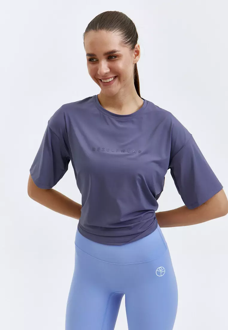 Футболка SATIN BASE серо-фиолетовая