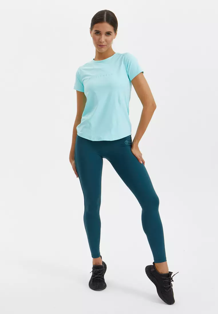 Удлиненная футболка SATIN BASE светло-бирюзовая