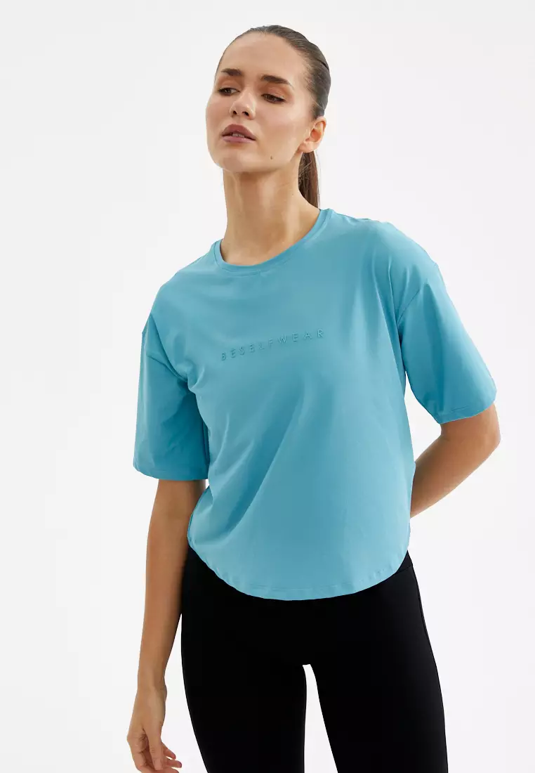 Футболка SATIN BASE пыльно-бирюзовая