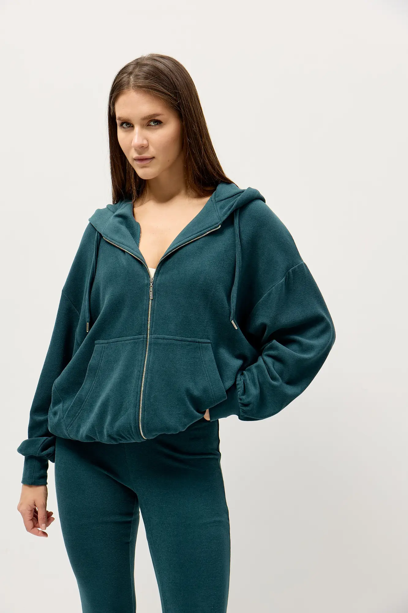 Худи на молнии оверсайз URBAN COMFORT морская волна