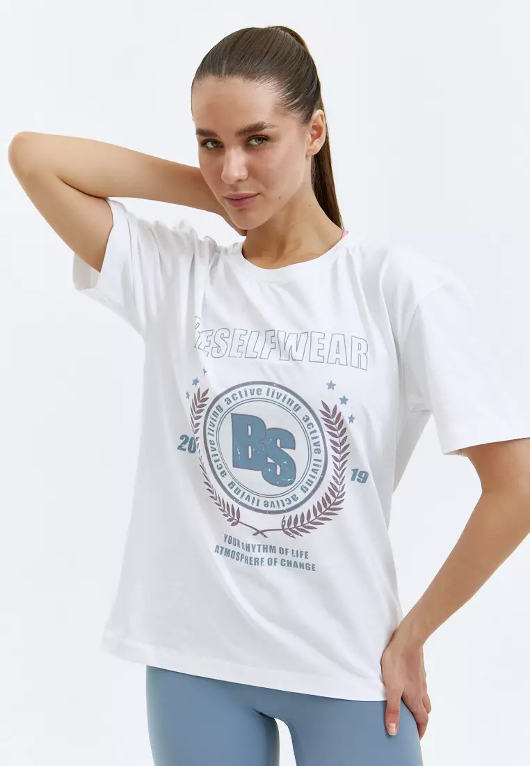 Футболка BSWR белая с принтом