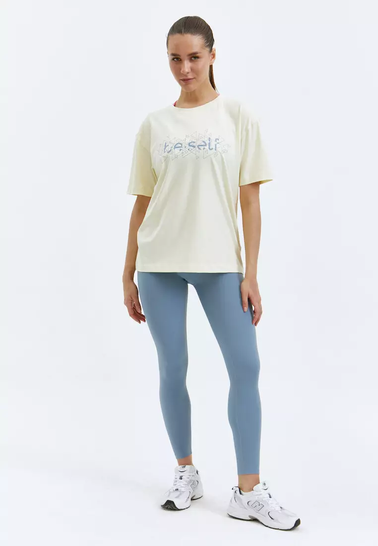 Футболка с геометрическим принтом BeSelf экрю