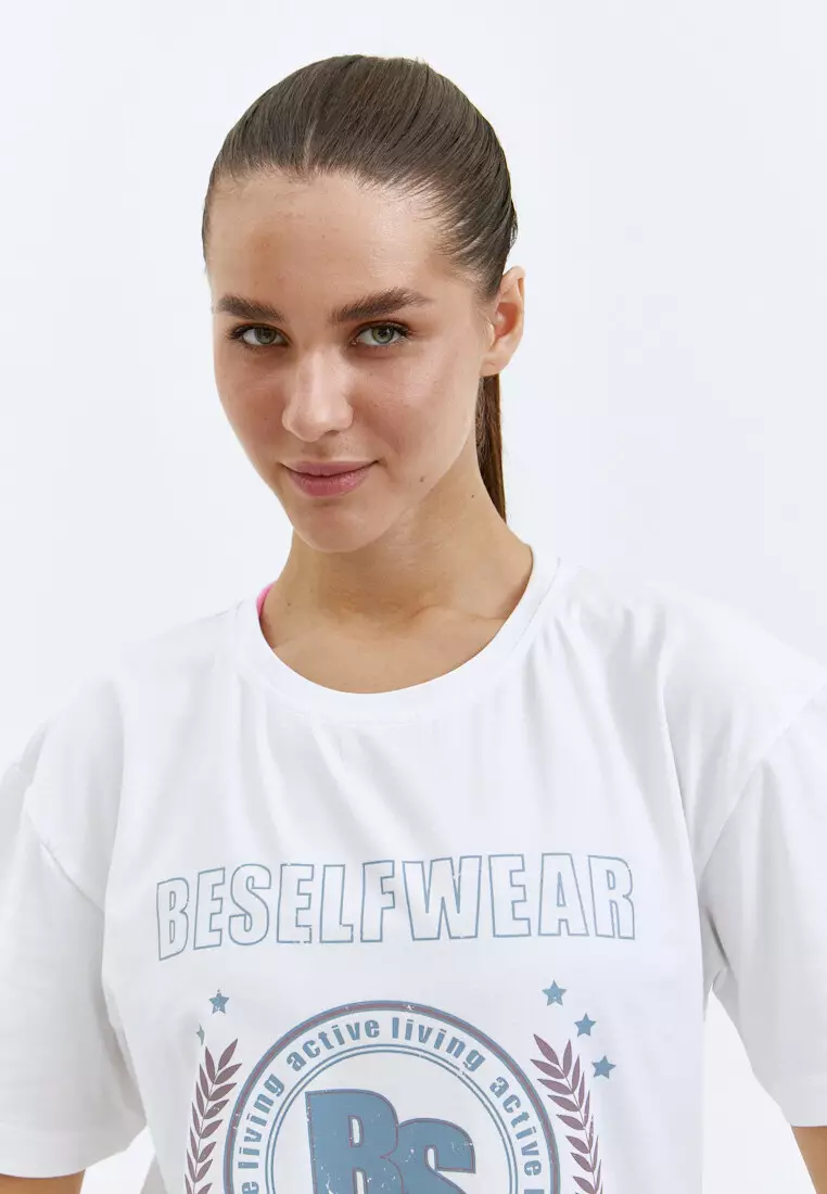 Футболка BSWR белая с принтом