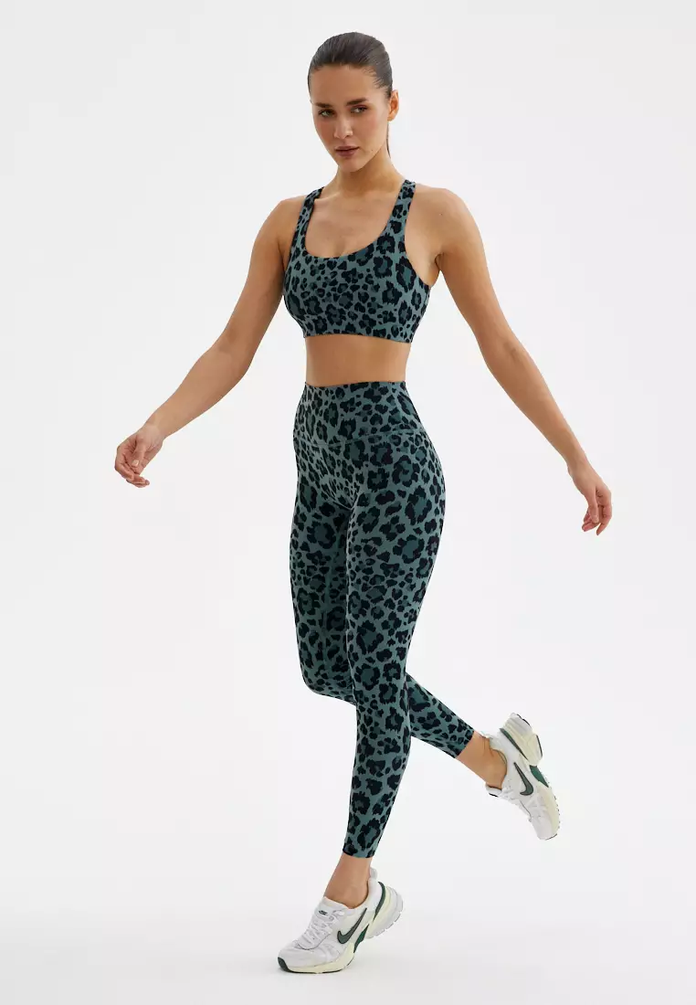 Топ-бра FAUNA пыльно-зеленый леопард 