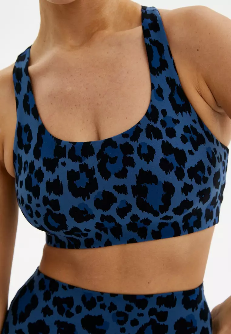 Топ-бра FAUNA пыльно-синий леопард 