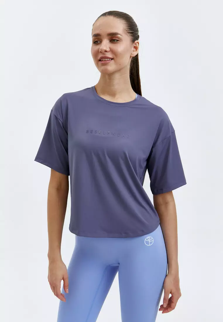 Футболка SATIN BASE серо-фиолетовая