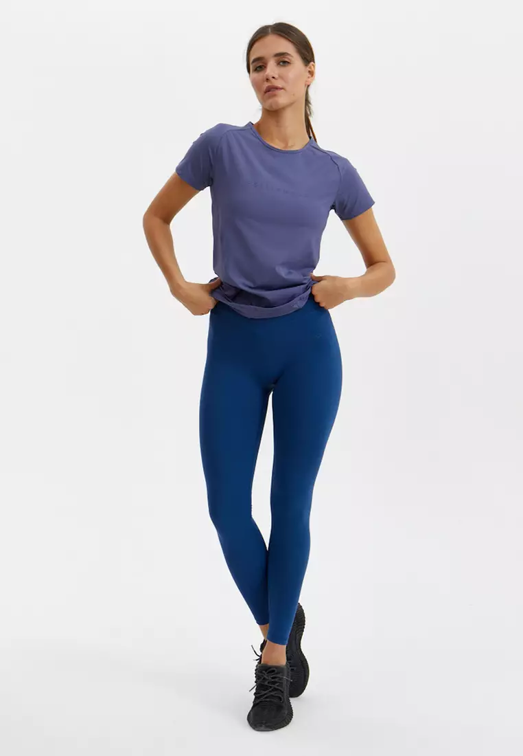 Удлиненная футболка SATIN BASE фиолетово-серая