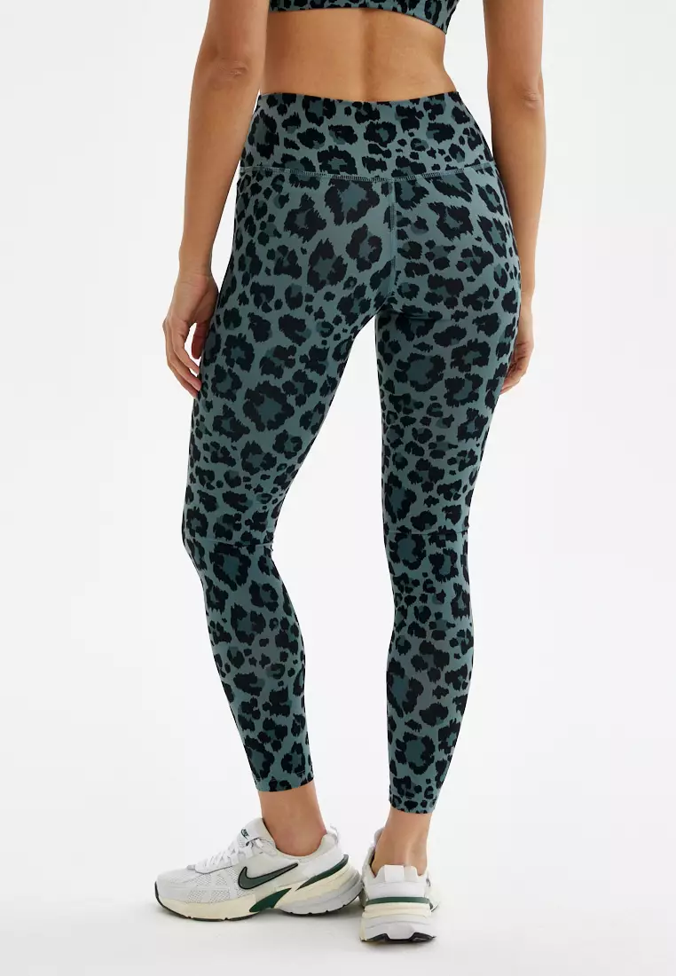 Лосины FAUNA пыльно-зеленый леопард