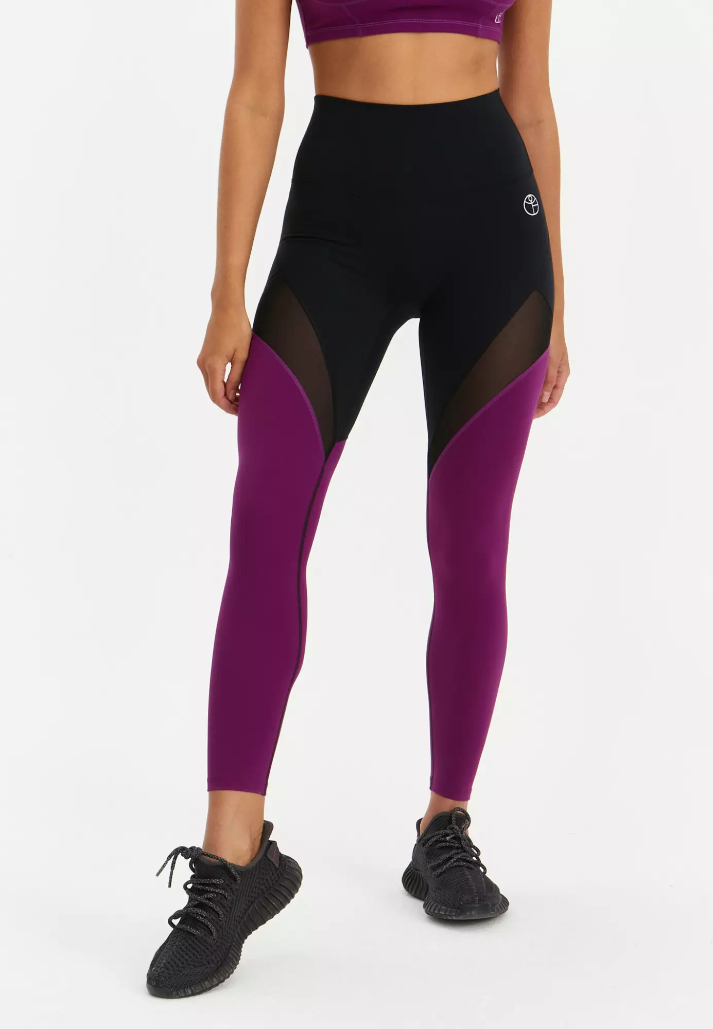 Лосины с сеткой MOTION черный+винный