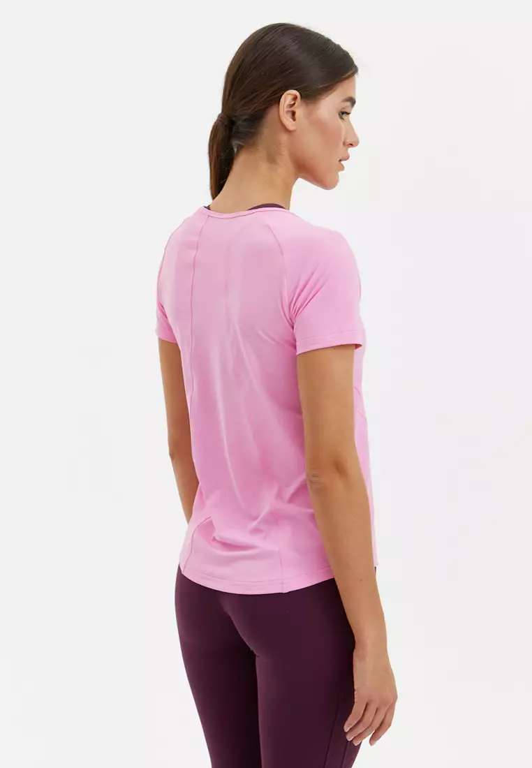 Удлиненная футболка SATIN BASE розовая