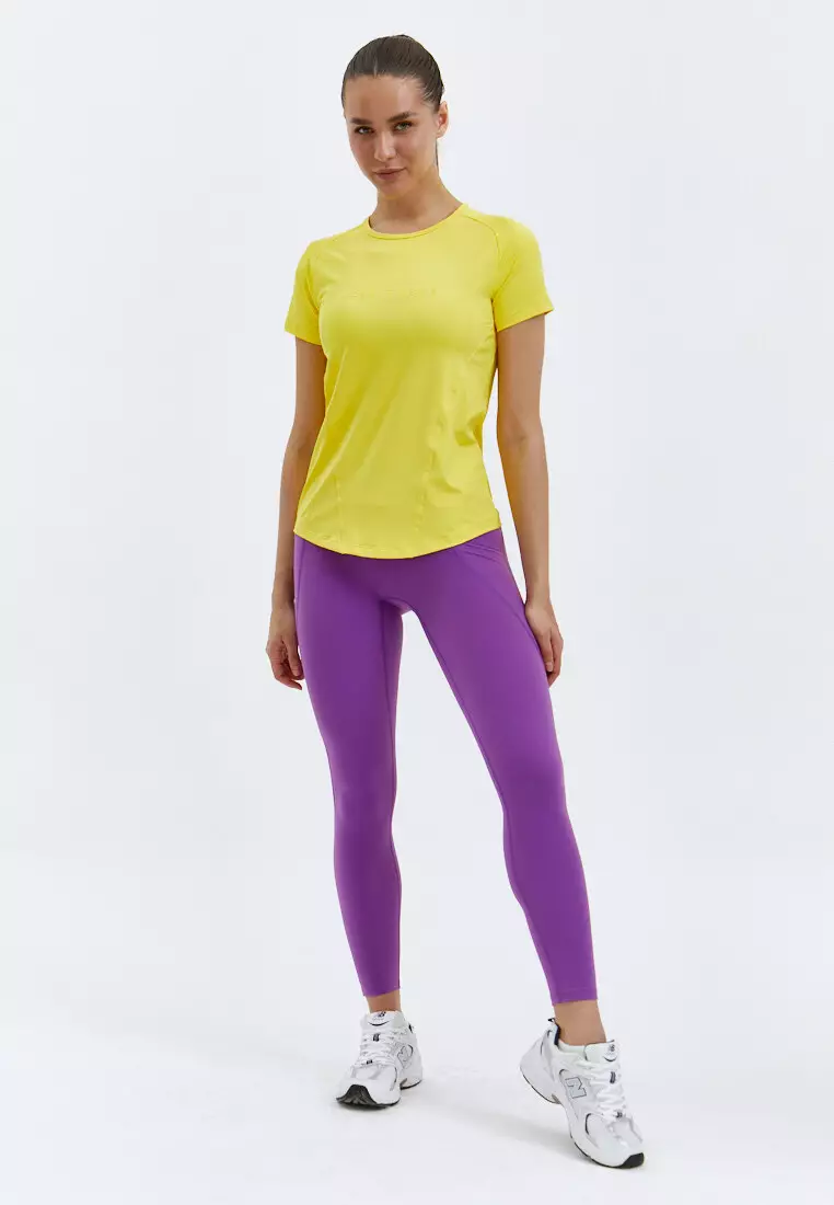 Удлиненная футболка SATIN BASE желтая