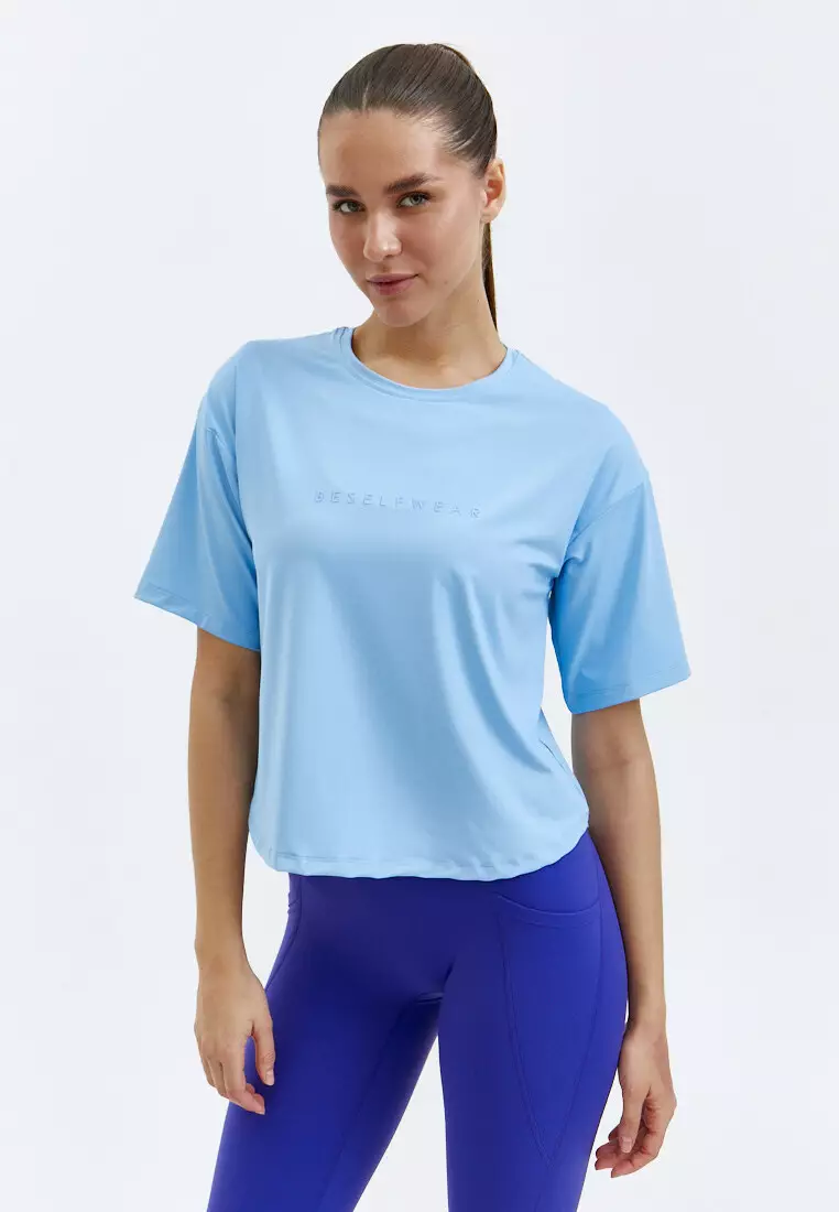 Футболка SATIN BASE голубая