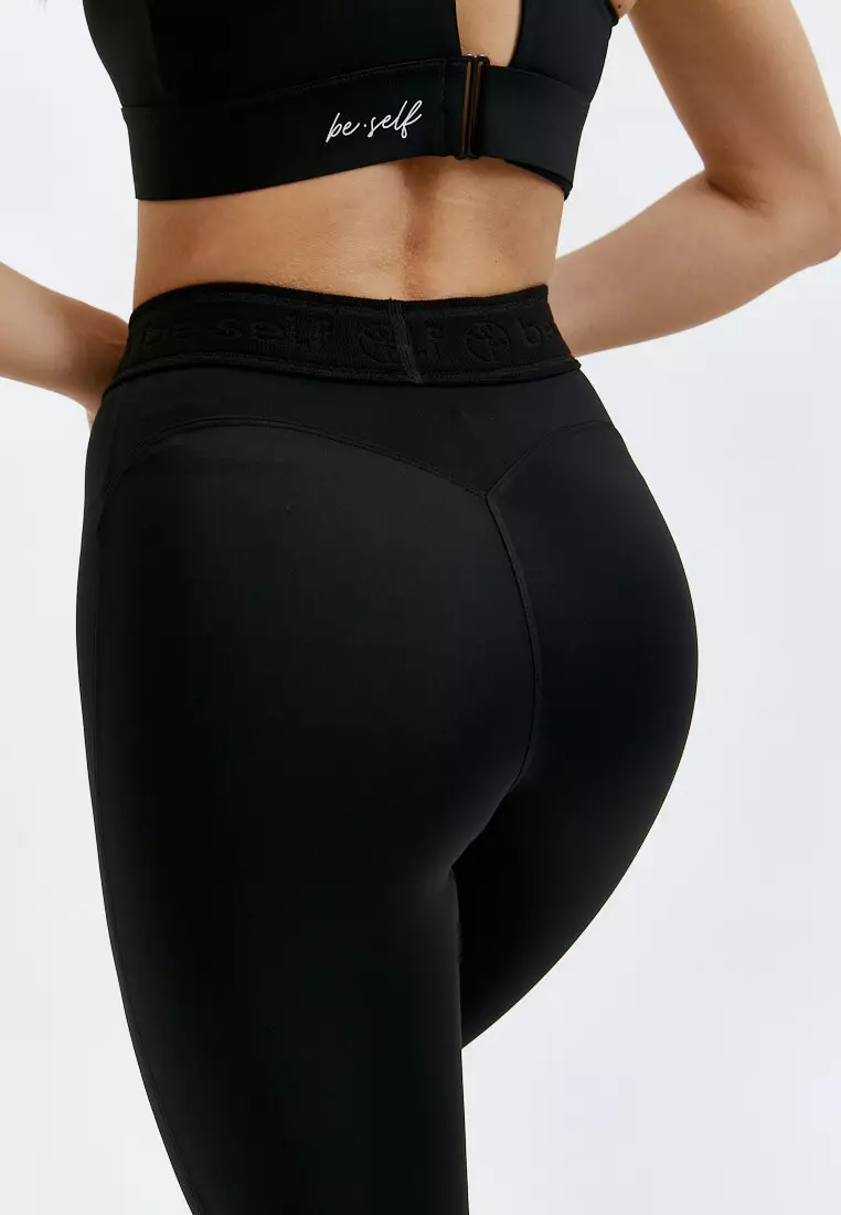 Лосины POWER черные с брендированной резинкой